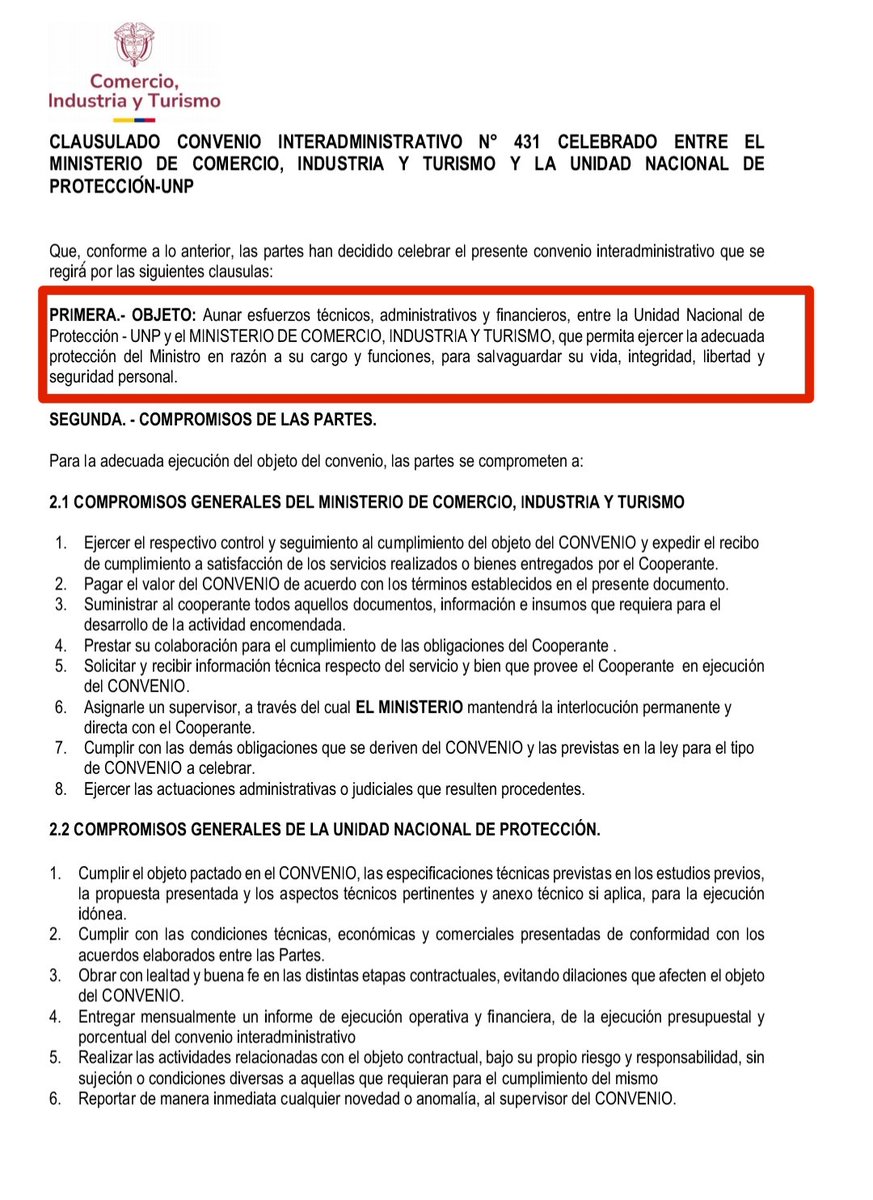 JairoLadino_'s tweet photo. 🚨La UNP tendría 2 contratos distintos y vigentes que protegen a la misma persona. Esa persona es @cielo_rusinque y cuesta casi 2 mil millones de pesos anuales🚨
🔸Con la @sicsuper de 1.149 millones
🔸Con @MincomercioCo de 777 millones
Sra Rusinque ¿nos confirma esto?
HILO https://t.co/BbUYS9J4jz