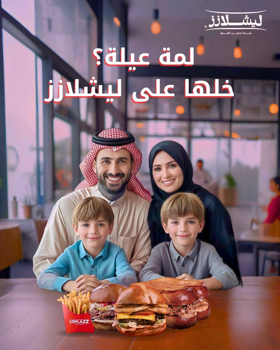 ما في شيء أحلى من لحظات العيلة.. إذا كانت مع أطباق لذيذة من ليشلازز 😋

اجتمعوا الحين مع عائلتكم في ليشلازز.. واستمتعوا بأطباقنا اللذيذة🔥

#ليشلازز
#أفضل_مطعم
#مطاعم_جدة
#مطاعم_الرياض
#ليشلازز_إيليت
#ليشلازز_إكسبريس
#لمة_العيلة