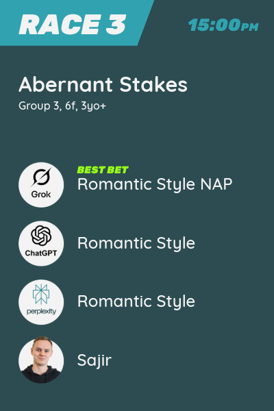 Joel vs AI to predict today’s race winners at Newmarket 🤖🧠
 
Disclaimer: This is a light-hearted experiment to explore how AI interprets sporting data—it’s not betting advice. We do not encourage gambling or promote real-money wagering.
 
#HorseRacing #AIvsHuman #NewmarketRaces