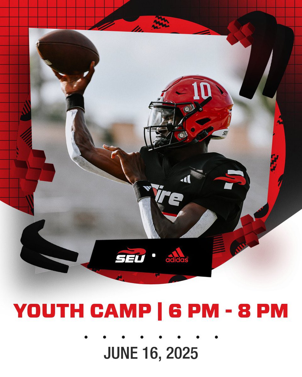 K. Strong (@coachkstrong) on Twitter photo <a href="/SEUFireFootball/">Southeastern Football</a> is excited to announce our 2025 Summer Camp Series!
Day 1: June 16th
Specialist Camp for Long Snappers, Kickers & Punters
…ufirefootballcamps.launchtrack.events/register/2025-…
Youth Camp for incoming 6th-8th graders
…ufirefootballcamps.launchtrack.events/register/2025-…
Registration is now open! 🔥🏈 <a href="/SEUFireFootball/">Southeastern Football</a> is excited to announce our 2025 Summer Camp Series!
Day 1: June 16th
Specialist Camp for Long Snappers, Kickers & Punters
…ufirefootballcamps.launchtrack.events/register/2025-…
Youth Camp for incoming 6th-8th graders
…ufirefootballcamps.launchtrack.events/register/2025-…
Registration is now open! 🔥🏈