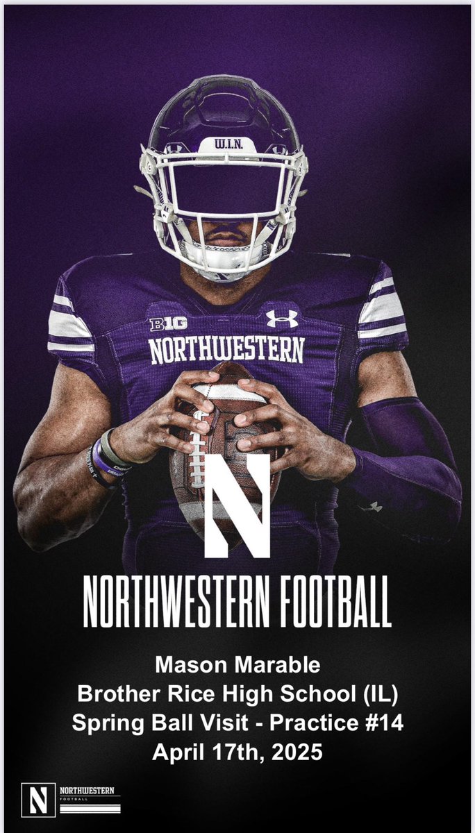 Mason Marable (@mason_marable) on Twitter photo Excited to be at <a href="/NUFBFamily/">Northwestern Football</a> for a spring practice visit tomorrow! <a href="/CoachQuedenfeld/">Coach Quedenfeld</a> <a href="/BrotherRiceFB/">Brother Rice Football</a> <a href="/JennyCz27/">Jenny Czerwonka</a> <a href="/DeepDishFB/">DEEP DISH FOOTBALL</a> <a href="/CoachCano/">ONEighty Athletics</a> <a href="/EDGYTIM/">Timothy “EDGYTIM” OHalloran</a> Excited to be at <a href="/NUFBFamily/">Northwestern Football</a> for a spring practice visit tomorrow! <a href="/CoachQuedenfeld/">Coach Quedenfeld</a> <a href="/BrotherRiceFB/">Brother Rice Football</a> <a href="/JennyCz27/">Jenny Czerwonka</a> <a href="/DeepDishFB/">DEEP DISH FOOTBALL</a> <a href="/CoachCano/">ONEighty Athletics</a> <a href="/EDGYTIM/">Timothy “EDGYTIM” OHalloran</a>
