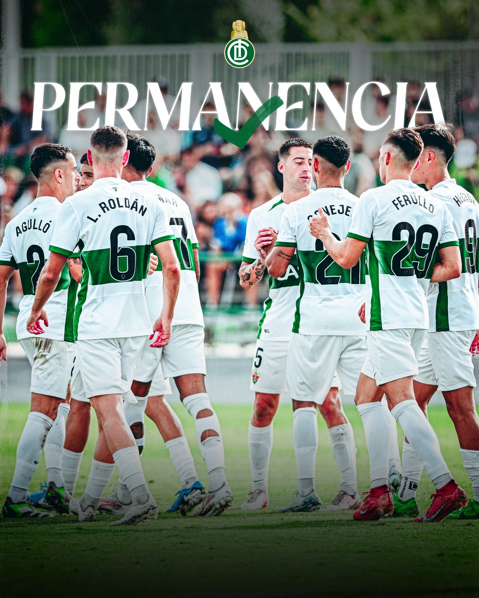 Trabajo, talento y mucho corazón  💚

Con competitividad y formación, el 𝗘𝗹𝗰𝗵𝗲 𝗜𝗹𝗶𝗰𝗶𝘁𝗮𝗻𝗼 seguirá en Segunda Federación.