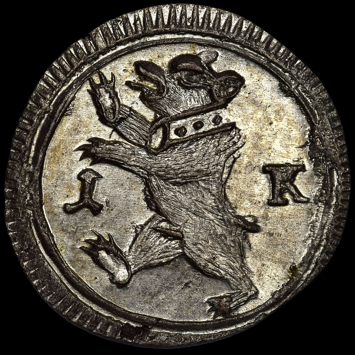 NGCcoin's tweet photo. Coin of the Day: Can you guess what creature that is on today’s #WorldWednesday coin, a Switzerland (1714-17) K Saint Gallen Kreuzer? (Find the answer in the NGC World Coin Price Guide: https://t.co/JepWOVVemP) #numismatics #switzerland #swisscoin #kreuzer #rarecoins #worldcoins https://t.co/Q9W9zmO4Wa