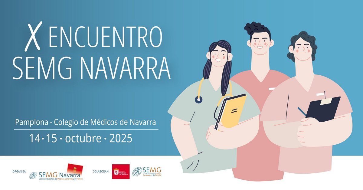 SEMG 🩺 #OrgullososDeEstarALaCabecera👩⚕️👨⚕️ (@semg_es) on Twitter photo 🆕 Ya tenemos fecha para el X Encuentro de #SEMGNavarra:
📅 14 y 15 de octubre de 2025
📍 #Pamplona. Colegio Oficial de Médicos de #Navarra <a href="/MedenaColegio/">Medena Navarra</a>
✍️ Inscripción gratuita❗
👨⚕️ 👩⚕️ Todo lo que necesitas para reservar tu plaza lo tienes en: buff.ly/uXWsrkq 🆕 Ya tenemos fecha para el X Encuentro de #SEMGNavarra:
📅 14 y 15 de octubre de 2025
📍 #Pamplona. Colegio Oficial de Médicos de #Navarra <a href="/MedenaColegio/">Medena Navarra</a>
✍️ Inscripción gratuita❗
👨⚕️ 👩⚕️ Todo lo que necesitas para reservar tu plaza lo tienes en: buff.ly/uXWsrkq