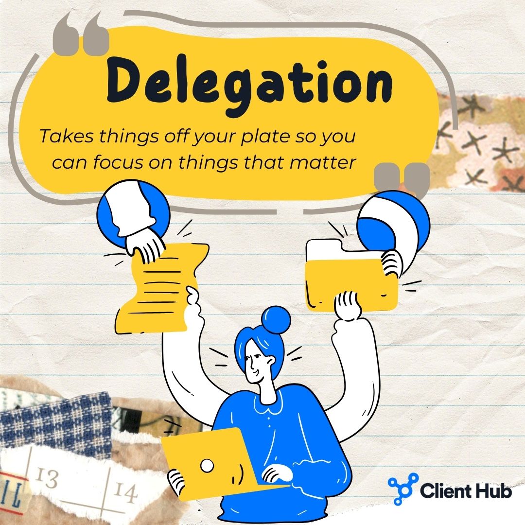 Want to think bigger? Start doing less.
🔹 Delegation frees your brain
🔹 Your team grows stronger
🔹 Strategy finally gets some airtime
Control is comforting—but growth lives in the handoff!

#ClientHub #DelegationInAction