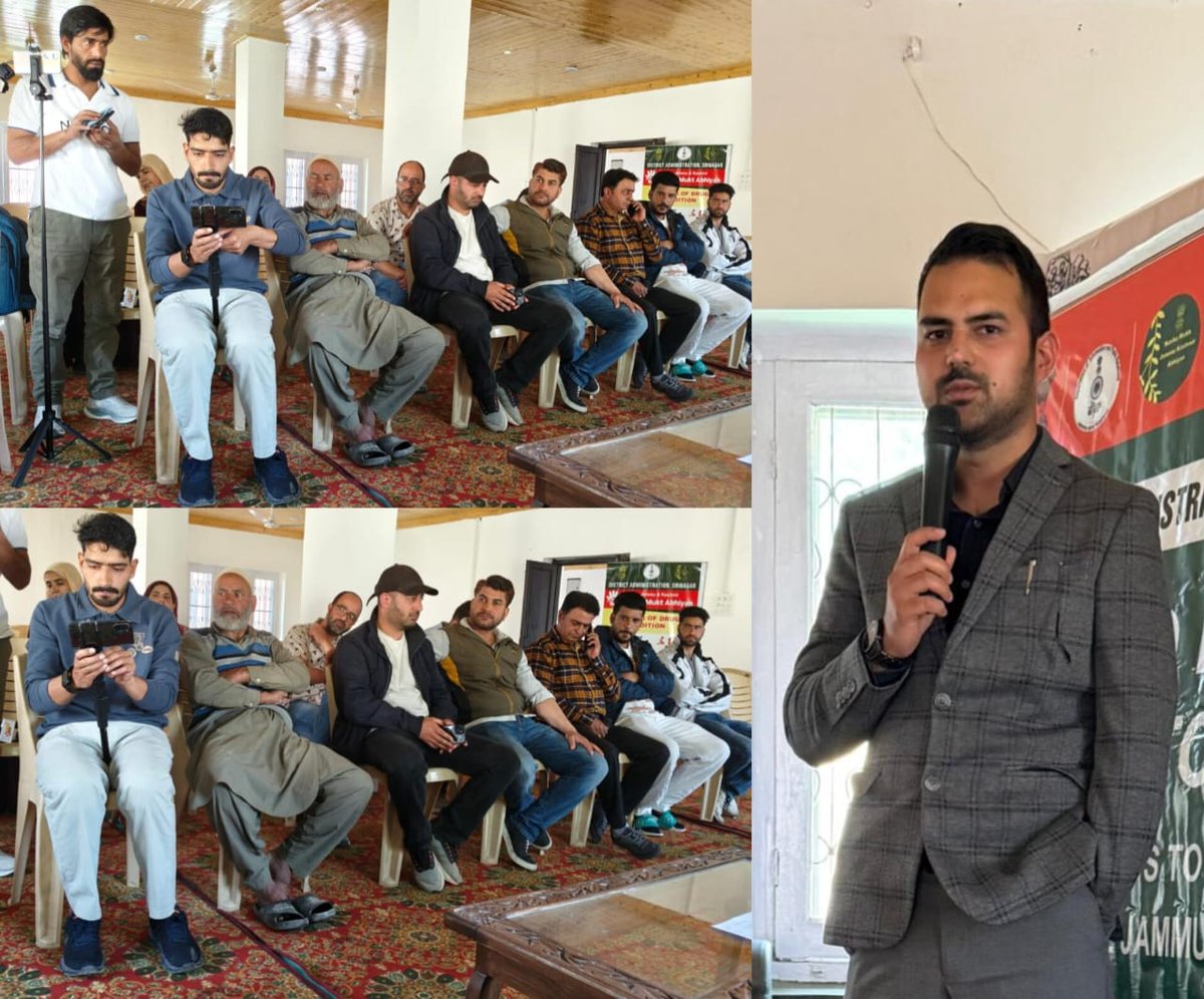 Srinagar district administration (@srinagaradmin) on Twitter photo In continuation of the Drug Free Jammu and Kashmir compaign, an awareness campaign was organised in Panchayat Khonmoh B on directions of Deputy Commissioner(DC) Srinagar Dr. Bilal Mohi-ud-Din Bhat
<a href="/diprjk/">Information & PR, J&K</a>
<a href="/ddnewsSrinagar/">DD NEWS SRINAGAR</a>
<a href="/DrBilalbhatIAS/">Dr Bilal M Bhat IAS</a> In continuation of the Drug Free Jammu and Kashmir compaign, an awareness campaign was organised in Panchayat Khonmoh B on directions of Deputy Commissioner(DC) Srinagar Dr. Bilal Mohi-ud-Din Bhat
<a href="/diprjk/">Information & PR, J&K</a>
<a href="/ddnewsSrinagar/">DD NEWS SRINAGAR</a>
<a href="/DrBilalbhatIAS/">Dr Bilal M Bhat IAS</a>