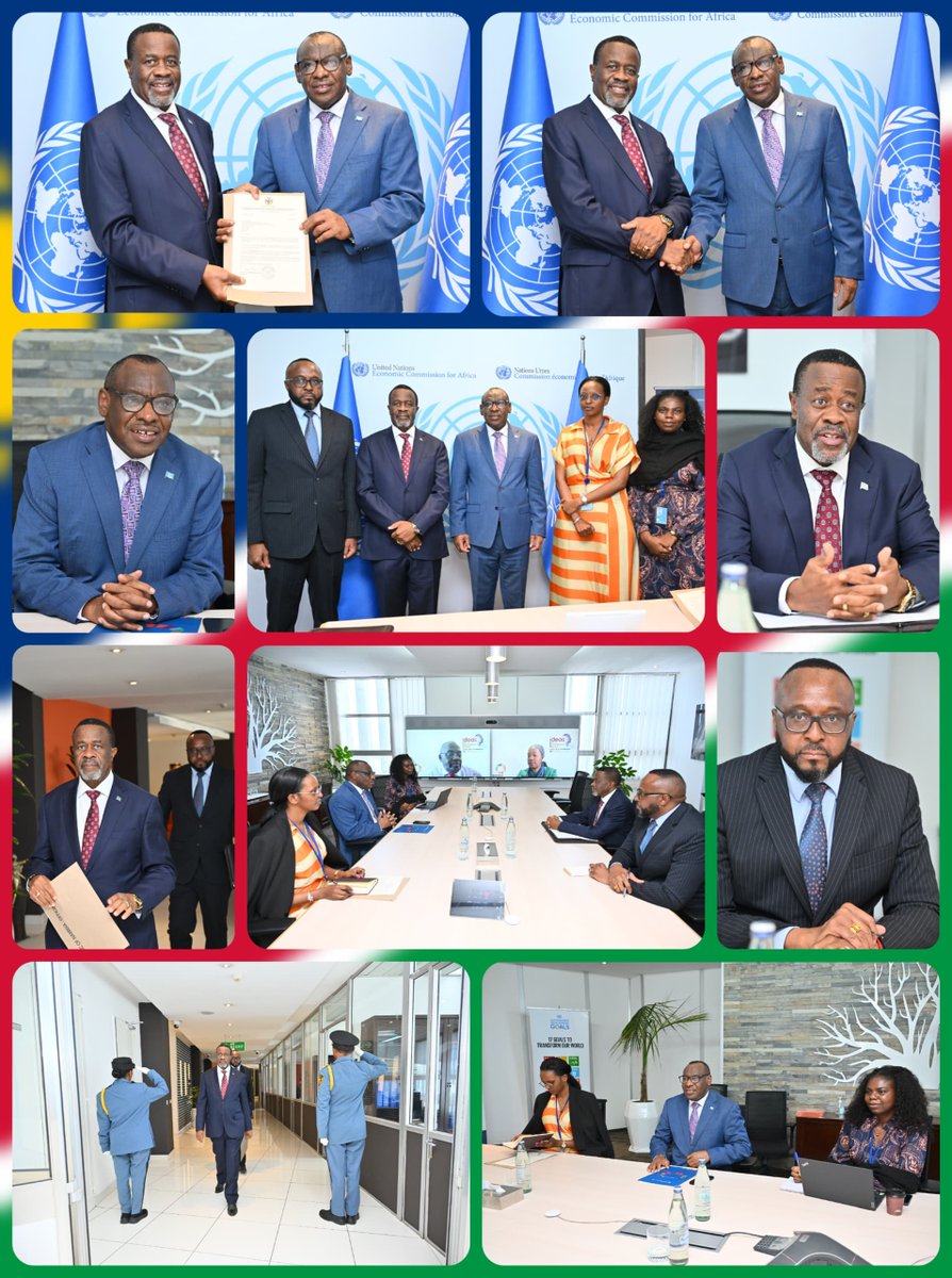 ECA (@eca_official) on Twitter photo .@ClaverGatete a reçu les lettres de créance de S.E. l'Amb. namibien <a href="/MbapeuaMuvangua/">Mbapeua Muvangua</a> <a href="/AmbAddis/">Namibia Embassy in Addis Ababa</a>. Ils ont discuté de la stratégie de mise en œuvre de la ZLECAf & des secteurs du bœuf, cuir, tourisme, de l'hydrogène vert & l'automobile pr stimuler une croiss. inclusive. .@ClaverGatete a reçu les lettres de créance de S.E. l'Amb. namibien <a href="/MbapeuaMuvangua/">Mbapeua Muvangua</a> <a href="/AmbAddis/">Namibia Embassy in Addis Ababa</a>. Ils ont discuté de la stratégie de mise en œuvre de la ZLECAf & des secteurs du bœuf, cuir, tourisme, de l'hydrogène vert & l'automobile pr stimuler une croiss. inclusive.