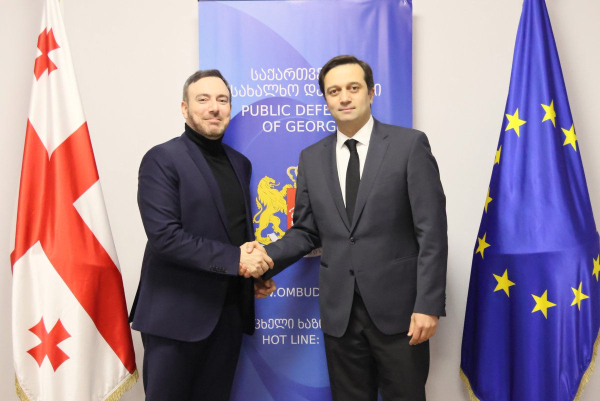 On April 16, Levan Ioseliani, Public Defender of Georgia, met with Sergey Lagodinsky, a member the Group of the Greens/European Free Alliance of the European Parliament. 🔗tinyurl.com/3r6xvksk