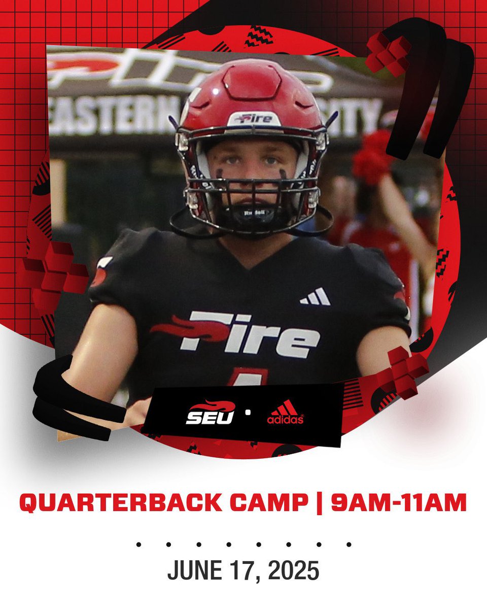 K. Strong (@coachkstrong) on Twitter photo <a href="/SEUFireFootball/">Southeastern Football</a> is excited to announce our 2025 Summer Camp Series!
Day 2: June 17th
PADDED OL/DL Camp for incoming 9th-12th grade.
…ufirefootballcamps.launchtrack.events/register/2025-…
QB Camp for incoming 9th-12th grade.
…ufirefootballcamps.launchtrack.events/register/2025-…
Registration is now open! 🔥🏈 <a href="/SEUFireFootball/">Southeastern Football</a> is excited to announce our 2025 Summer Camp Series!
Day 2: June 17th
PADDED OL/DL Camp for incoming 9th-12th grade.
…ufirefootballcamps.launchtrack.events/register/2025-…
QB Camp for incoming 9th-12th grade.
…ufirefootballcamps.launchtrack.events/register/2025-…
Registration is now open! 🔥🏈
