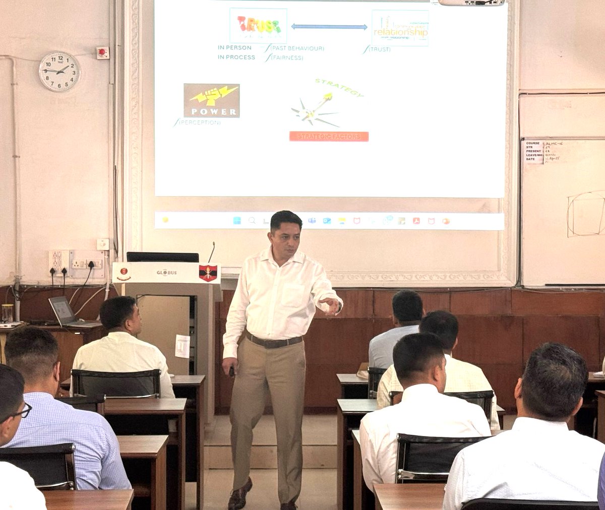 HQ_IDS_India's tweet photo. Faculty from #CDM_IDS conducted a transformative Workshop on Organisational Behaviour for #FutureLeaders attending the Administration & Logistics Management Course #ALMC at CMM, Jabalpur.
Vital leadership themes deliberated including self-awareness, emotional intelligence, and leadership mindsets, empowering participants to lead with authenticity.
Key competencies such as communication strategies and negotiation skills were explored, equipping the leaders of tomorrow to drive organisational change and operational excellence.
#ProfessionalMilitaryEducation
@DefenceMinIndia
@SethSanjayMP
@SpokespersonMoD
