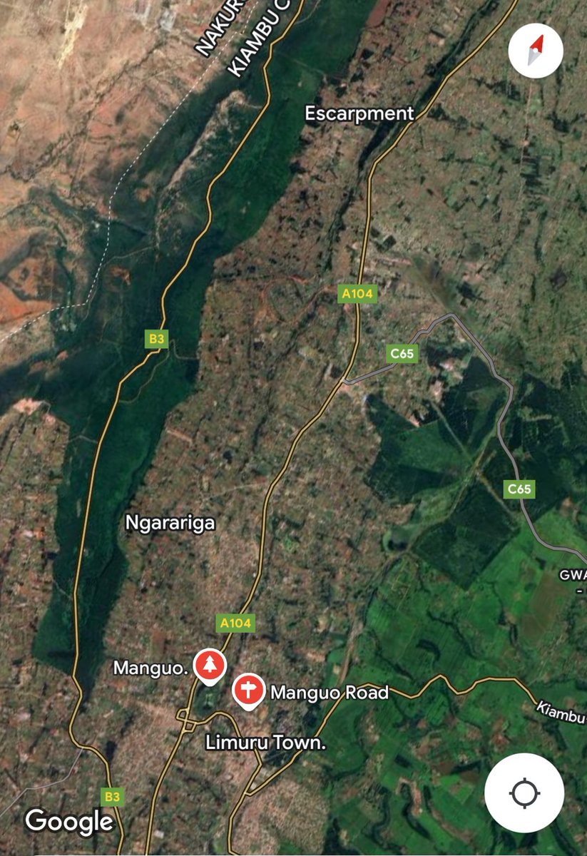 Manguo is located adjacent to the Rift valley escarpment outside Limuru town. The highway descends steeply over 5km from the Rift valley viewpoint towards Limuru junction. Road redesign or speed limit enforcement to slow down drivers would offer a solution.
