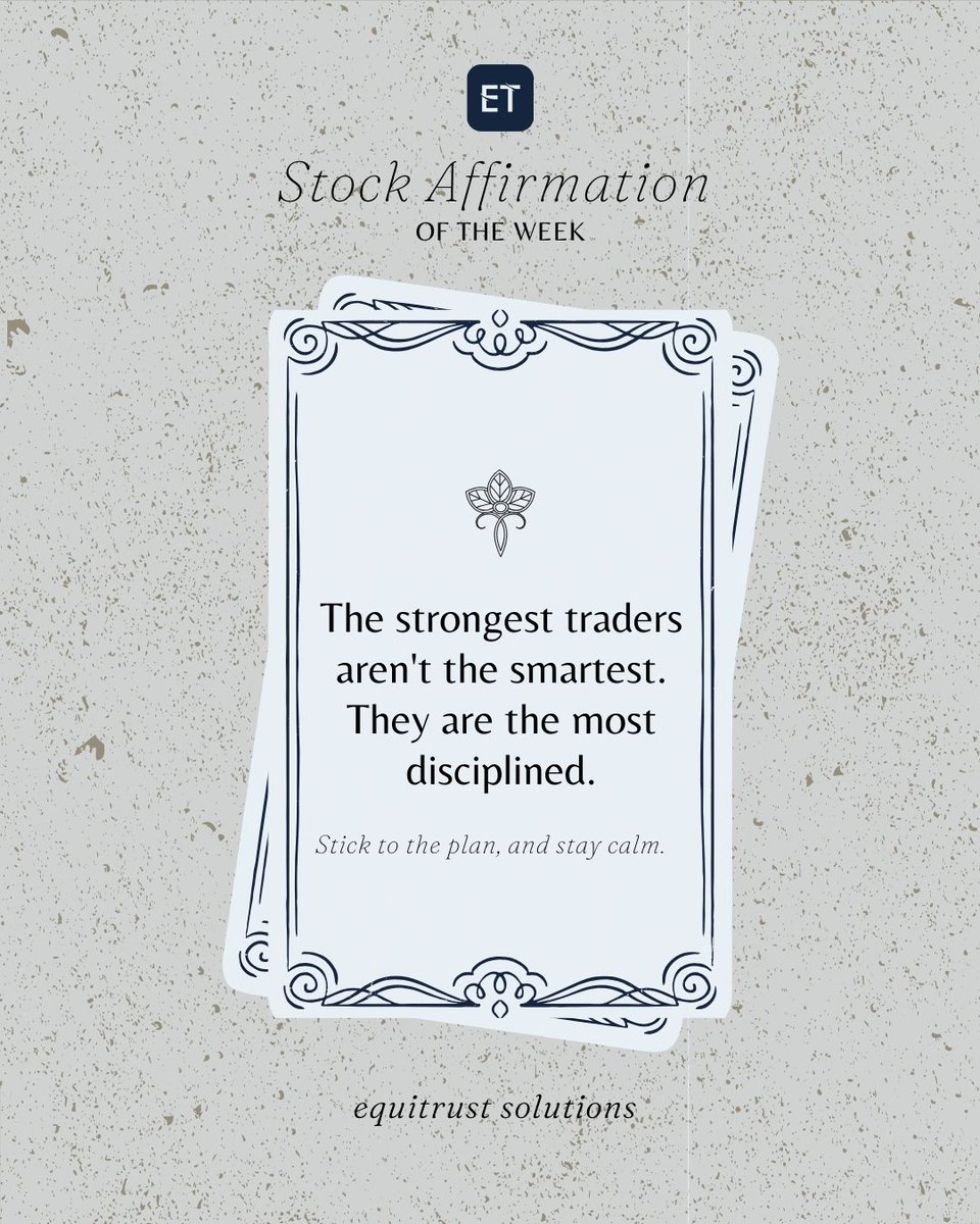 Equitrust_'s tweet photo. Everyone wants to time the market. Few want to master themselves.
And that’s where the edge lies.
Stay sharp. Stay steady. Stay invested.
 
#TradingMindset #DisciplineOverDrama #StockMarketIndia #GenZInvesting #ETWisdom https://t.co/IG2Fh6nKao