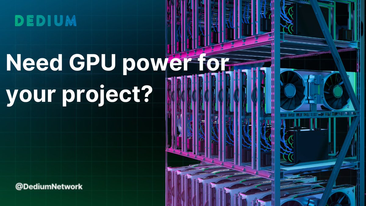 DediumNetwork's tweet image. Need GPU power for your project?
No more waiting. No more gatekeeping.
Dedium V2 is about fast access, flexible payments, and compute that scales with you.
Launching soon, get ready to plug in and build.
#ai #gaming #gpu #MachineLearning #aidevelopmentcompany