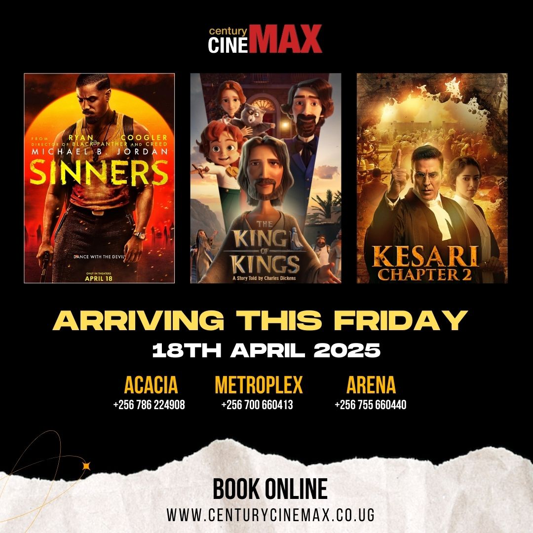 CinemaxUg's tweet photo. New movies are arriving this Friday at @CinemaxUg 

Visit our website  &amp; book your tickets 🎟 now. https://t.co/3hnBrjd3DP 

#Sinners #SinnersMovie #TheKingOfKings #KesariChapter2 #RyanCoogler #ComingSoon #ThisFriday #NewMovie #ActionMovie #ThrillerMovie https://t.co/Nf5dVK2Ed9