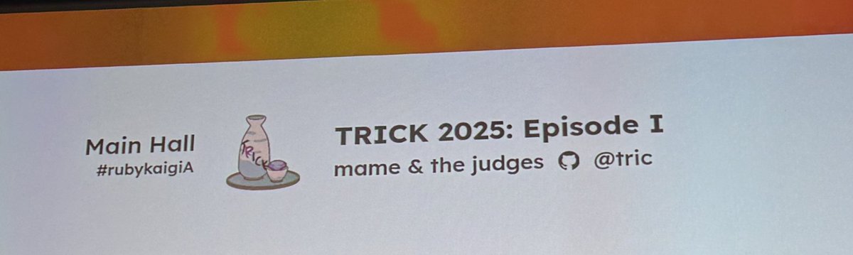 masaya_dev's tweet image. TRICK楽しみすぎる #rubykaigi #rubykaigia
