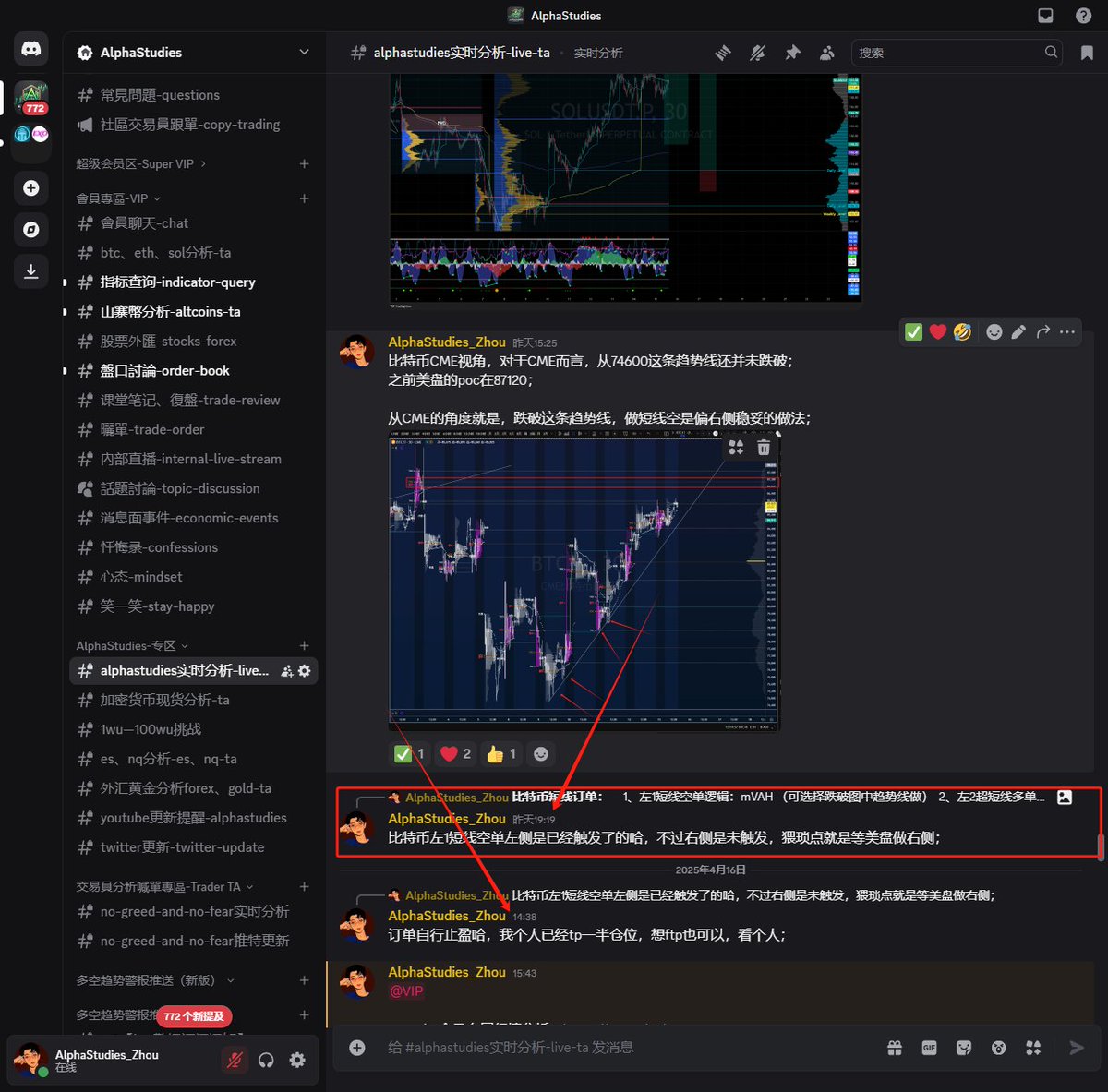 这周目前就只有短线机会，前面一个短线tp一半后未小损走掉了，虽然有了一次止损，不过这次弥补了前面的亏损，无论左侧还是右侧只是按照计划严格执行严格风险管理，从容面对；