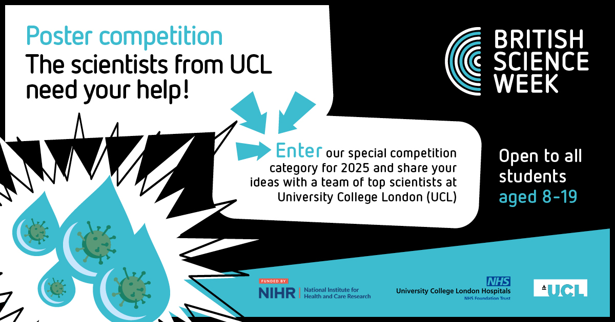British Science Week (@scienceweekuk) on Twitter photo The special poster competition category for secondary & older primary students closes tomorrow!
This exciting new category with <a href="/UCLEngineering/">UCL Engineering</a> is all about inventions & ideas to make sure our air is clean.
Find all the info and apply here: britishscienceweek.org/plan-your-acti… The special poster competition category for secondary & older primary students closes tomorrow!
This exciting new category with <a href="/UCLEngineering/">UCL Engineering</a> is all about inventions & ideas to make sure our air is clean.
Find all the info and apply here: britishscienceweek.org/plan-your-acti…