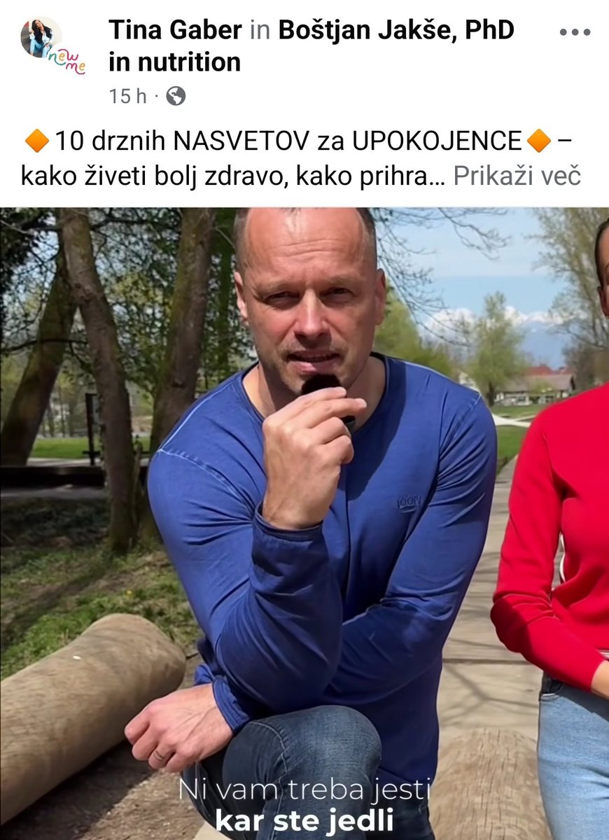 Boštjan Jakše, ki z ženo že leta nateguje ljudi s svojimi Herbalife preparati in, ki je postal del vladnega strateškega sveta za prehrano je zadnji, ki lahko lapa o stročnicah in oreščkih. Čisto vsak meglomešalec, ki ima 3 minute časa dobi priložnost v tej kurčevi vladi 🤦‍♀️