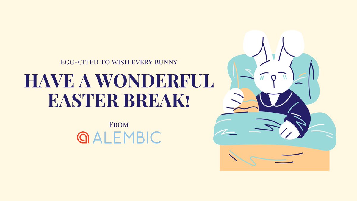 Our <a href="/teamalembic/">Alembic</a> is taking a short well-deserved break for the 🐰 Easter weekend!

We're closed Fri-Mon as we recharge, but will be back in action refreshed on Tuesday.

Wishing everyone a wonderful relaxing holiday weekend!

#thrivetogether #enjoytheadventure
