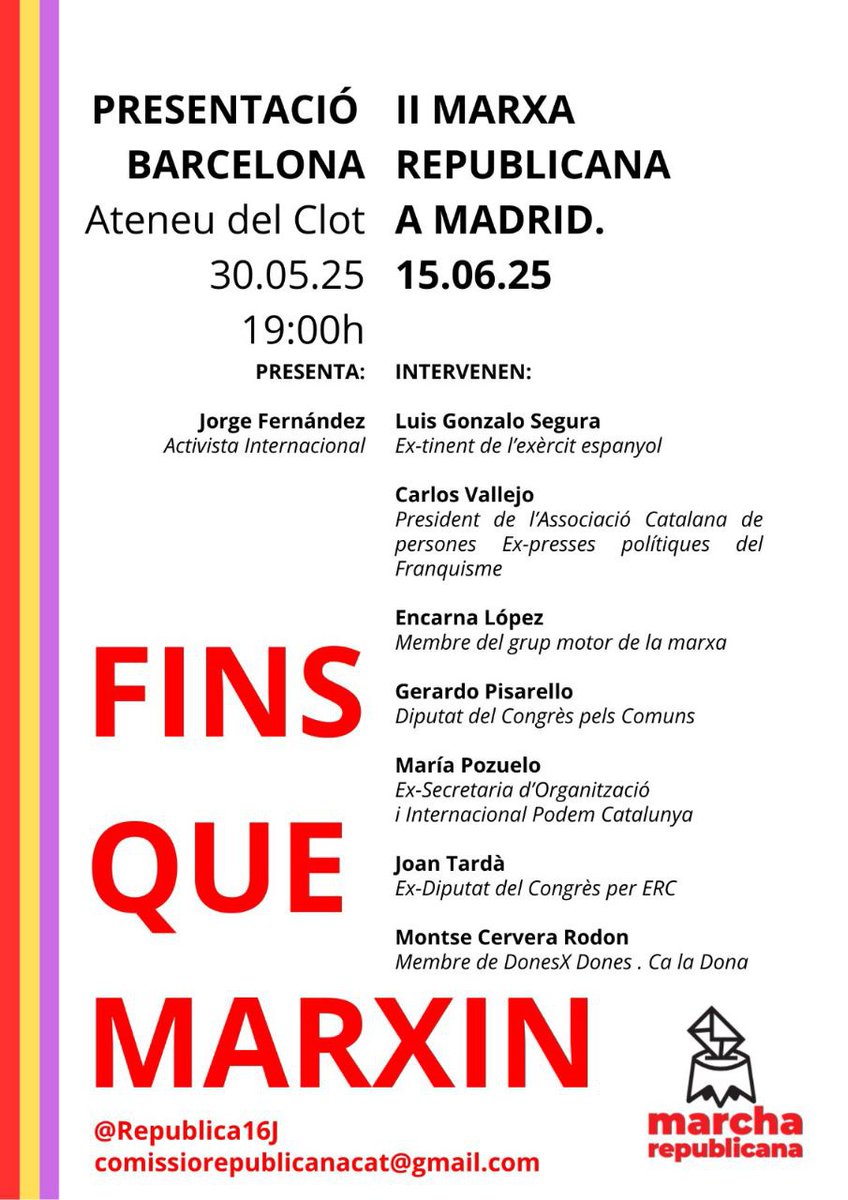 Acto central de la presentación de la II Marcha  en #Barcelona 👇