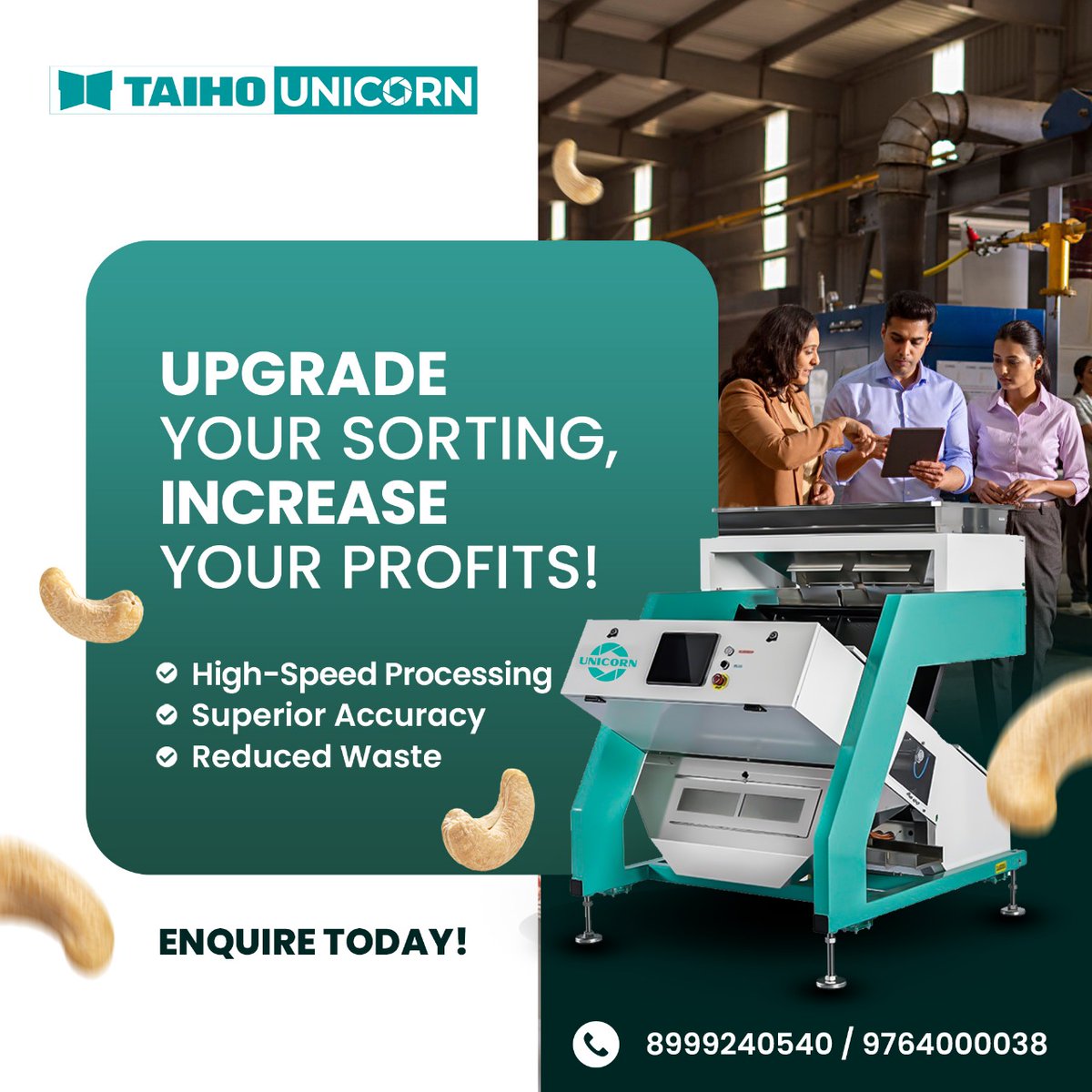 SorterUnic70896's tweet image. Looking for the Best Colour Sorting Solution?
Boost your production efficiency with our high-precision Colour Sorter Machine!
Call Now: +91 96577 22184
#magic400 #gradingmachine #gradingtechnology #unicorncolorsorter #UnicornSorter #SortingMachine #PrecisionSorting
