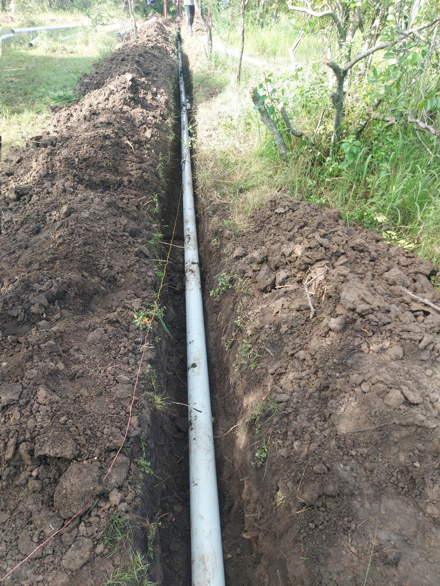 Drainage works. About a kilometre to be laid for a camp to a wastewater treatment plant
