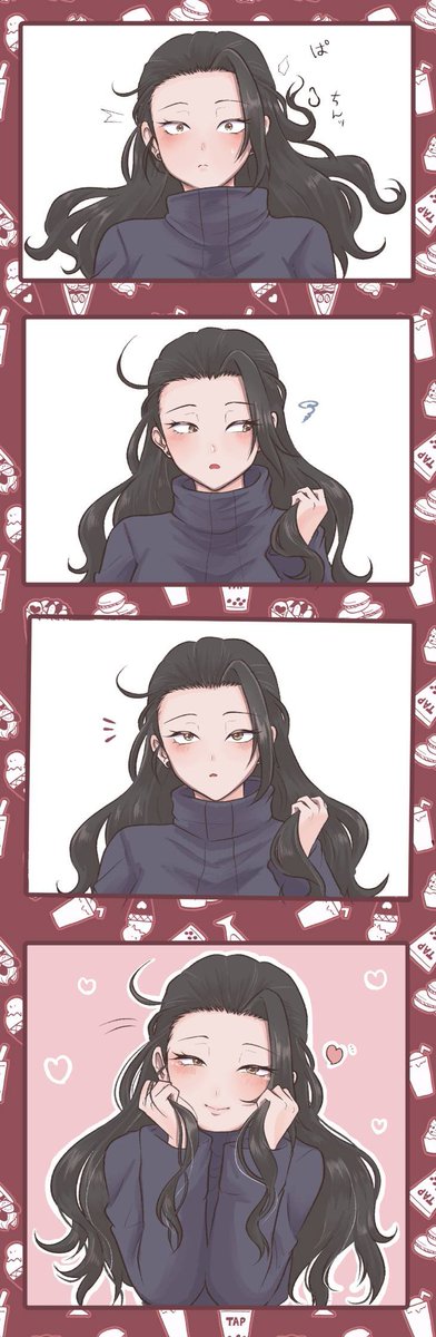 髪ゴムが切れた夏♀、視線の先に五