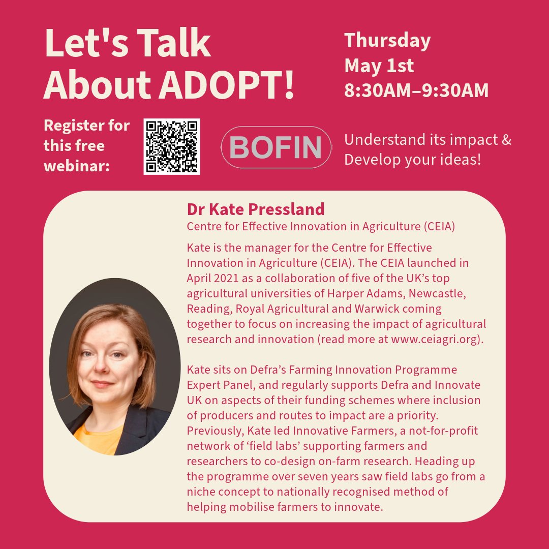 @BofinFarmers (@bofinfarmers) on Twitter photo Got an idea for an on-farm trial? Make it happen with ADOPT!🚜
Hear from Dr. <a href="/KatePressland/">Kate Pressland</a> & see how ADOPT helps turn ideas into impactful trials👀
🔗 Save your spot: us06web.zoom.us/webinar/regist…
#SustainableFarming #FarmerLedInnovation #ADOPT Got an idea for an on-farm trial? Make it happen with ADOPT!🚜
Hear from Dr. <a href="/KatePressland/">Kate Pressland</a> & see how ADOPT helps turn ideas into impactful trials👀
🔗 Save your spot: us06web.zoom.us/webinar/regist…
#SustainableFarming #FarmerLedInnovation #ADOPT