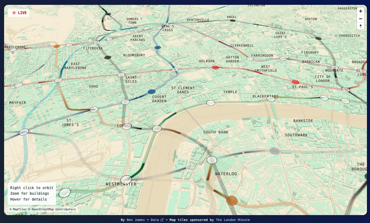 We really like this map - A groundbreaking new Tube map displays the real-time locations of London Underground trains.

londonunderground.live

#TFL #LiveTubeMap #Realtime #SimpleIdea