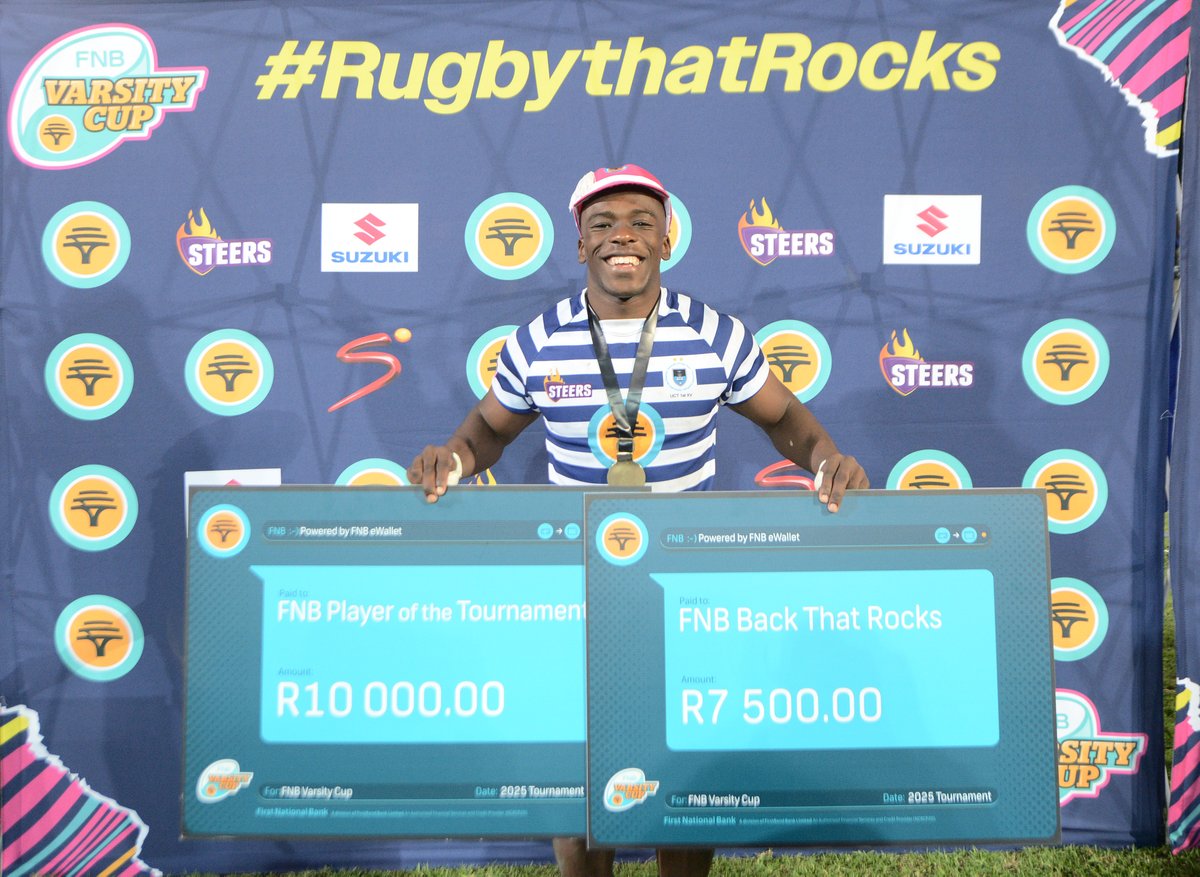 Varsity Cup (@varsitycup) on Twitter photo GOAT π ?
Ntokozo Makhaza drives away in a Suzuki courtesy of <a href="/HertzRentACarSA/">Hertz Rent a Car</a> after winning back-to-back FNB Overall Player That Rocks awards. 32 points in the final, top points scorer in 2025, all time top points scorer & now a trophy.
Give this man his flowers.
#NxtLevel GOAT π ?
Ntokozo Makhaza drives away in a Suzuki courtesy of <a href="/HertzRentACarSA/">Hertz Rent a Car</a> after winning back-to-back FNB Overall Player That Rocks awards. 32 points in the final, top points scorer in 2025, all time top points scorer & now a trophy.
Give this man his flowers.
#NxtLevel