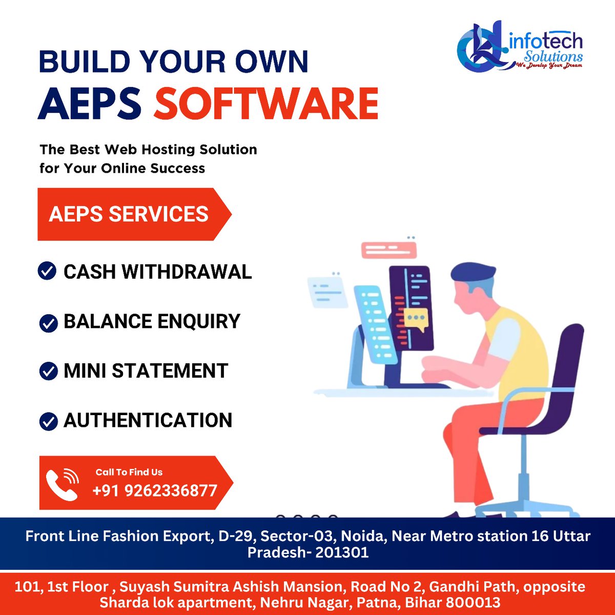 dkinfotechs's tweet image. 🌟 Build your own AEPS software with expert support from Devkant Infotech Solutions. Visit us for secure, scalable, and customized fintech development services. 🚀🛡️

#devkantinfotech #API #APIServices #Tech #Developer #WebDevelopment #SoftwareDevelopment #APIIntegration