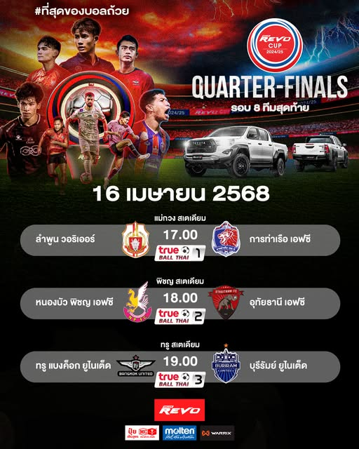 Poomin043896151's tweet photo. #โปรแกรมบอลวันนี้ ฟุตบอล รีโว่ คัพ 2024/25 รอบ 8 ทีมสุดท้าย

#บอลไทย #ไทยลีก #T1 #โปรแกรม #ฟุตบอลไทย #Ballthai
#โหนกระแส #SweetAshely #โตโน่ภาคิน

📺ช่องดูบอล📌https://t.co/sy3iNcOqcm https://t.co/K44LOHocxL