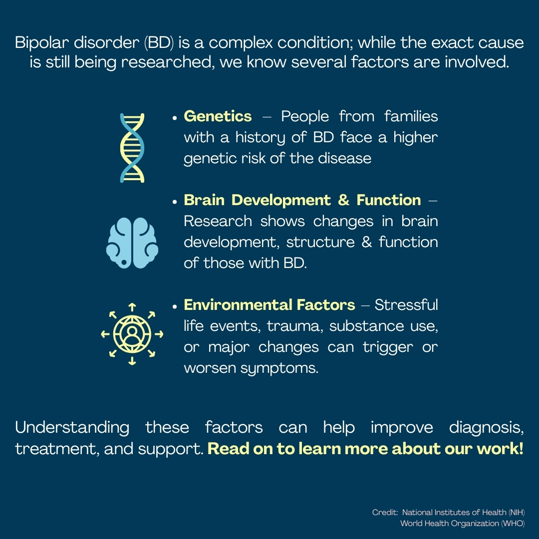 cbmnimhans's tweet photo. Let's talk about #bipolardisorder! This post explores its nuances, from the symptoms & causes to the research seeking to understand its roots.
#BipolarSupport #BreakTheStigma https://t.co/PRUEa5x27I