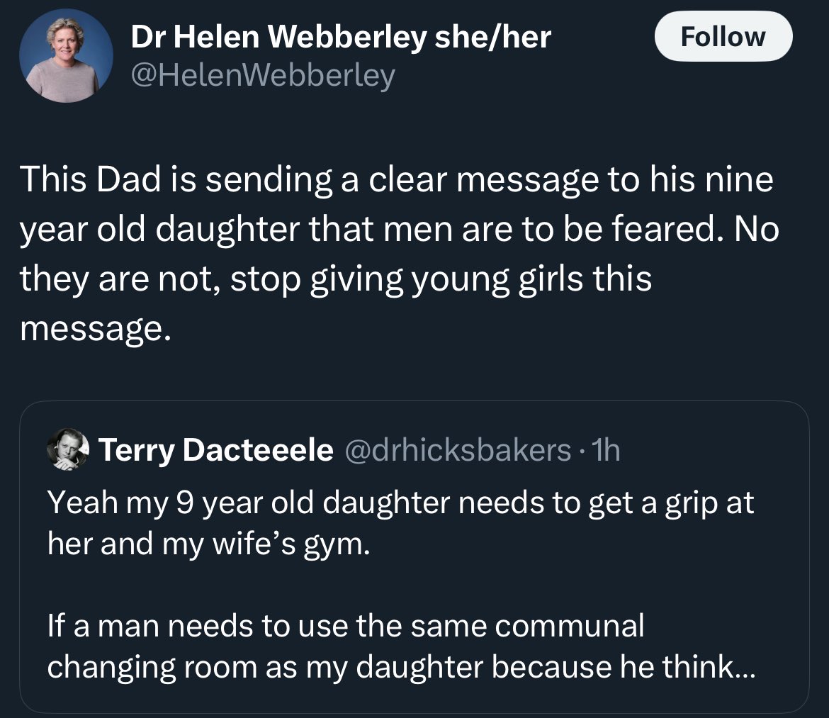 NotBlinkered2's tweet image. Dodgy doc finally admitting that the people she’s desperate to allow into women’s spaces are men