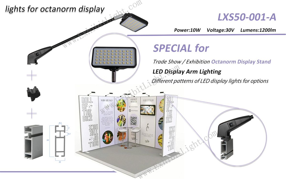 ✨ Stand out at your next trade show! ✨

The LXS50-001-A LED display lights are here to elevate your Octanorm booth:
🔹 10W | 30V | 1200lm
🔹 Multiple pattern options
🔹 Perfect for exhibitions!
exhibitlight.com/maxima-booth-e…
 #TradeShowTech #LEDLights