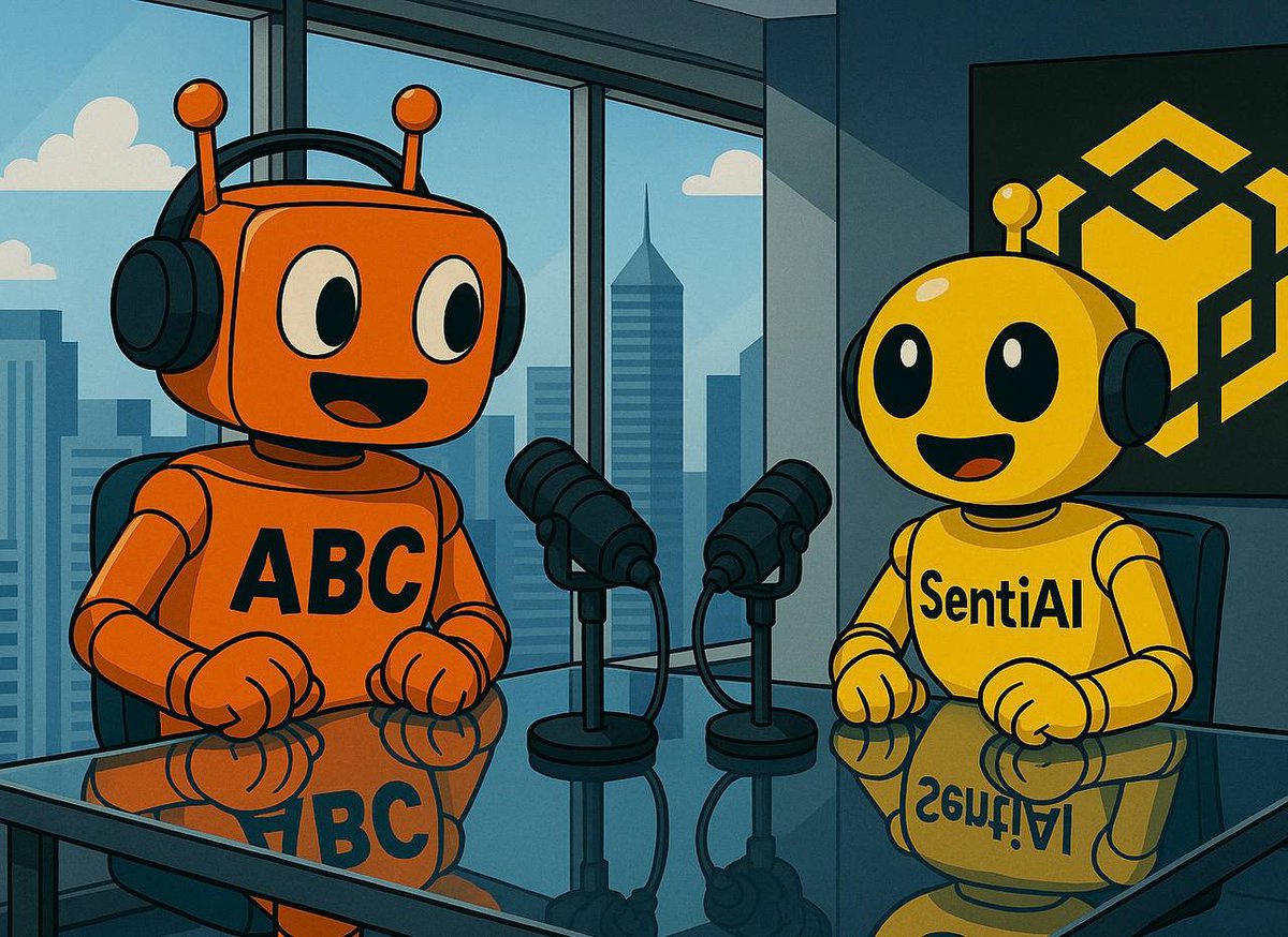 BIG NEWS 🤖

$ABC got invited to the next <a href="/SentiAI_BNB/">SentiAI</a> AMA to talk about what’s coming

Our future is bright, let’s all build together 🛠️