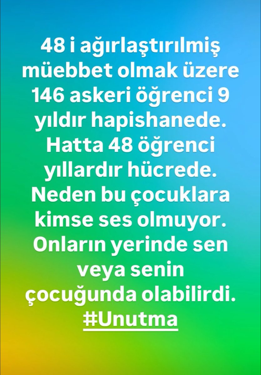 Bu çocuklar da  bu vatanın evlatları.#unutturma #Askeriöğrencilermasumdur #Bahar