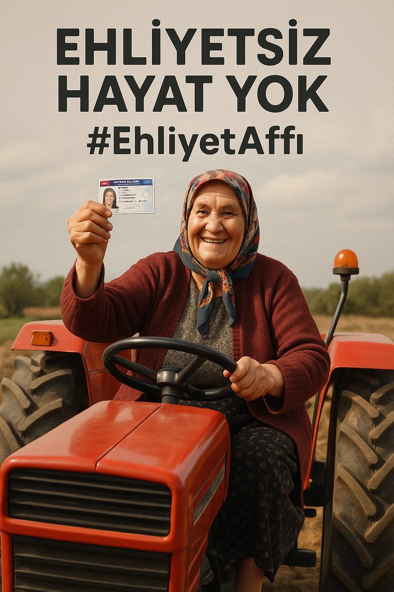 Ehliyetsiz HayatYok
#EhliyetAffı sadece şoför için değil;
Bu zamanda herkesin çalışabilmesi
Ekmeğini kazanması için mecburi.
Dünyada 1-2 ay olan cezalar
Bizde 2-5 hatta 10 yıl.