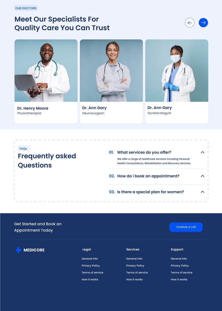 harbie_UI's tweet photo. Day 2 of the 20days design challenge - little delayed due to laptop issues,but we move!
I designed a desktop UI for a healthcare website.
Focus:
– Human-centered visuals
– Simple appointment flow
– Calm, clear design
Because healthcare design = clarity + comfort + confidence.🤗 https://t.co/5KERGkJA4r