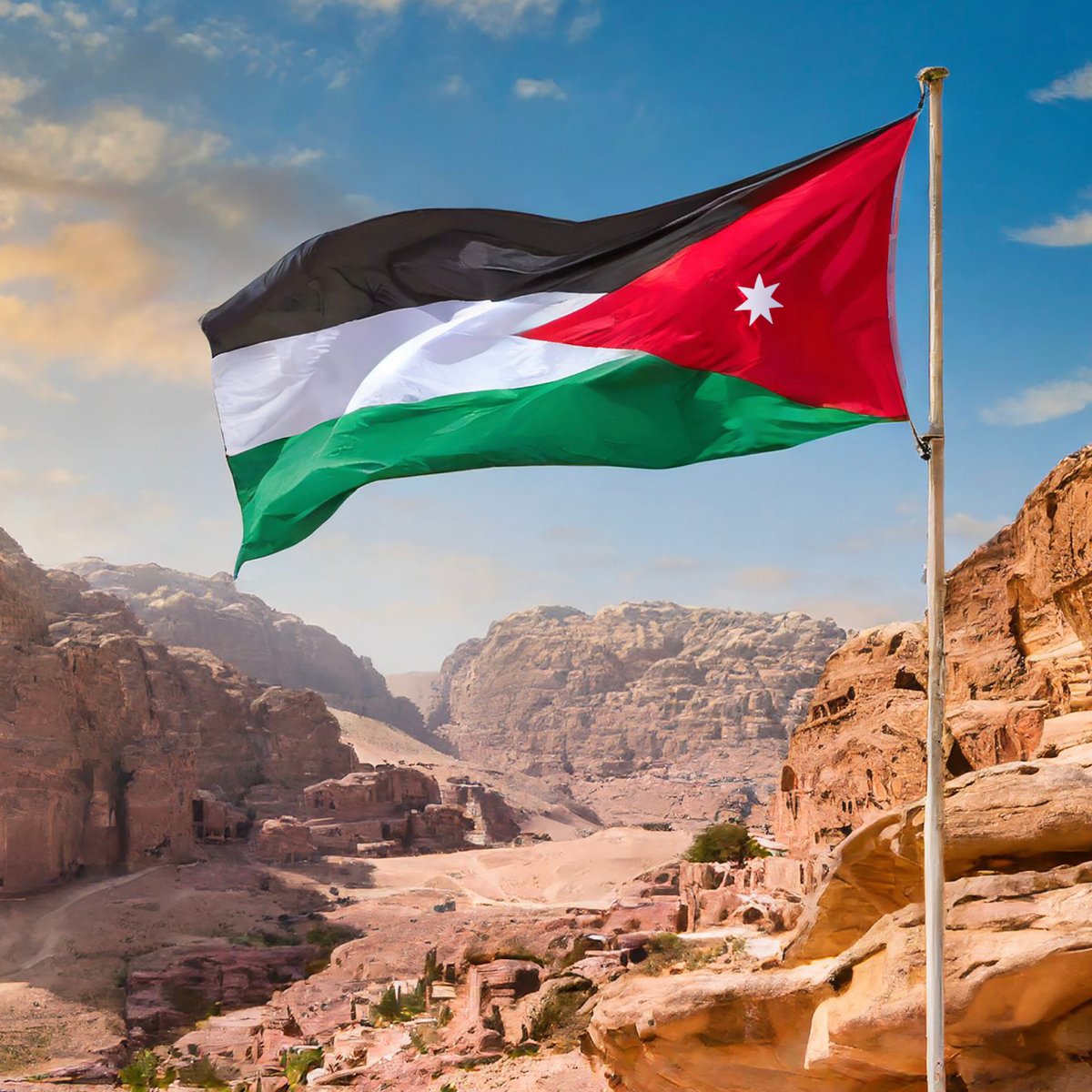 خَافِقٌ فِي المَعالي وَالمُنى
عَرَبيُّ الظِّلالِ وَالسَّنا

حمى الله الأردن 🇯🇴

#عَلَمُنا_عَال #يوم_العلم #دايماً_معاك