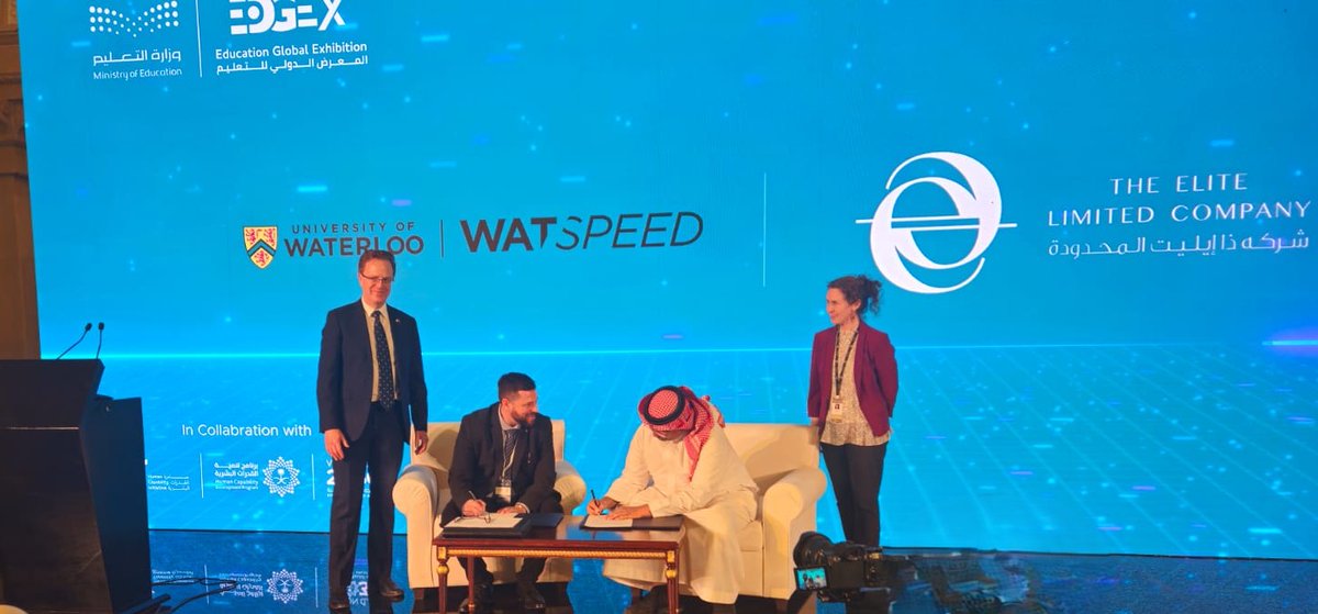 يسعدنا اعلان توقيع مذكرة تفاهم بين أكاديمية إيليت وجامعة واترلو الكندية <a href="/UWaterloo/">University of Waterloo</a>  إحدى أبرز الجامعات العالمية في الابتكار، لتطوير الذكاء الاصطناعي في الرعاية الصحية، وذلك خلال #EDGEx2025. شراكة استراتيجية نحو مستقبل صحي مبتكر!
