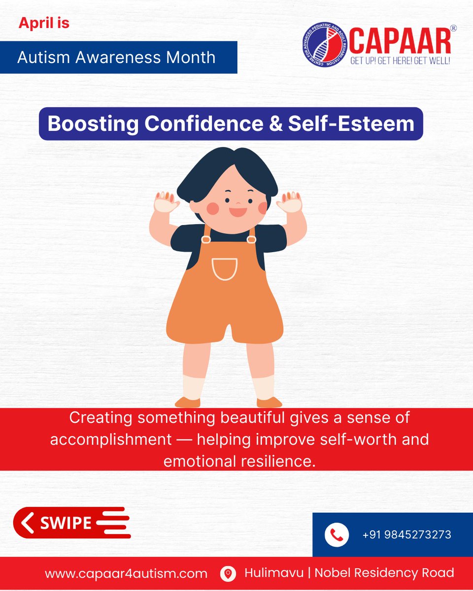 Capaar4Autism's tweet image. 🎨 April is Autism Awareness Month 💙
At CAPAAR, we believe that art and creativity are more than just hobbies 

📍 Hulimavu | Nobel Residency Road
📞 +91 9845273273
🌐 capaar4autism.com

#AutismAwarenessMonth #CAPAAR #ArtForAutism #Neurodiversity #AutismSupport