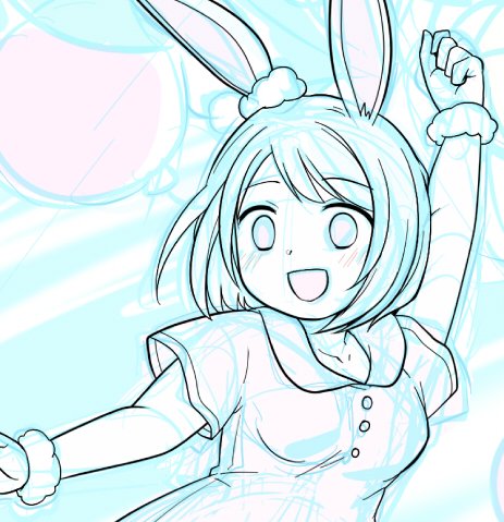 前に描いてたラフ画からペン入れ中🎈 