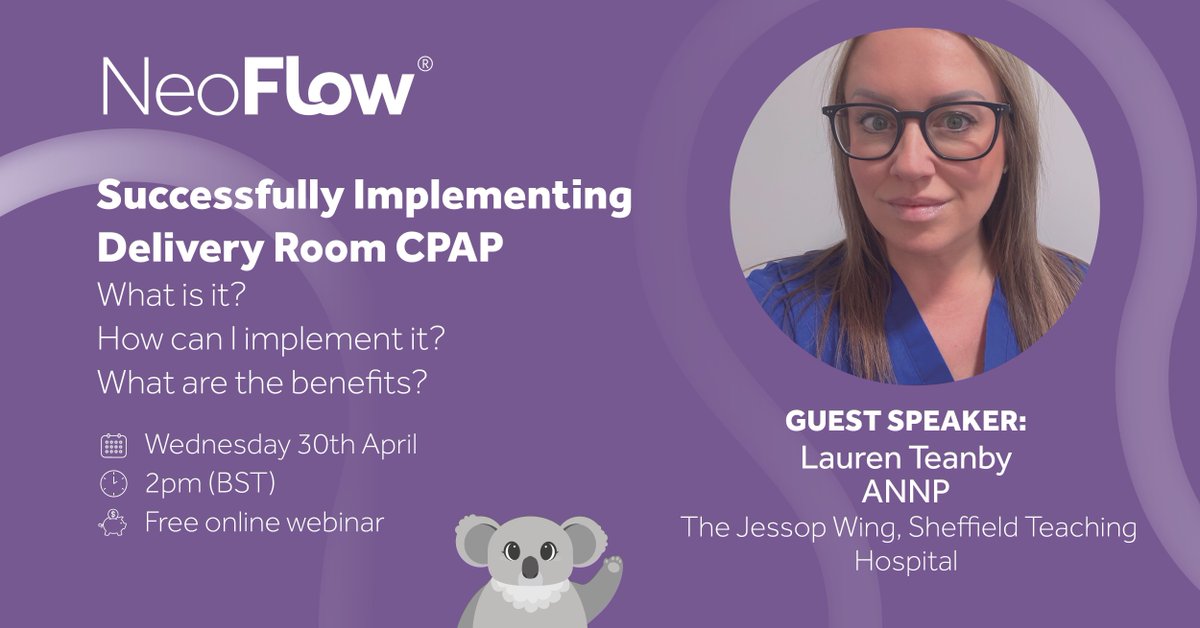 EakinResp's tweet image. Join our free webinar with Lauren Teanby, ANNP from Jessop&apos;s Wing, Sheffield Teaching Hospital, discussing #DeliveryRoomCPAP in NICU.

📅 Date: 30th April 2025  
🕑 Time: 2:00 PM (BST)  
📍 Online

👉 Register: events.teams.microsoft.com/event/40b282aa…

#NeoFlow #NeonatalCare #Webinar