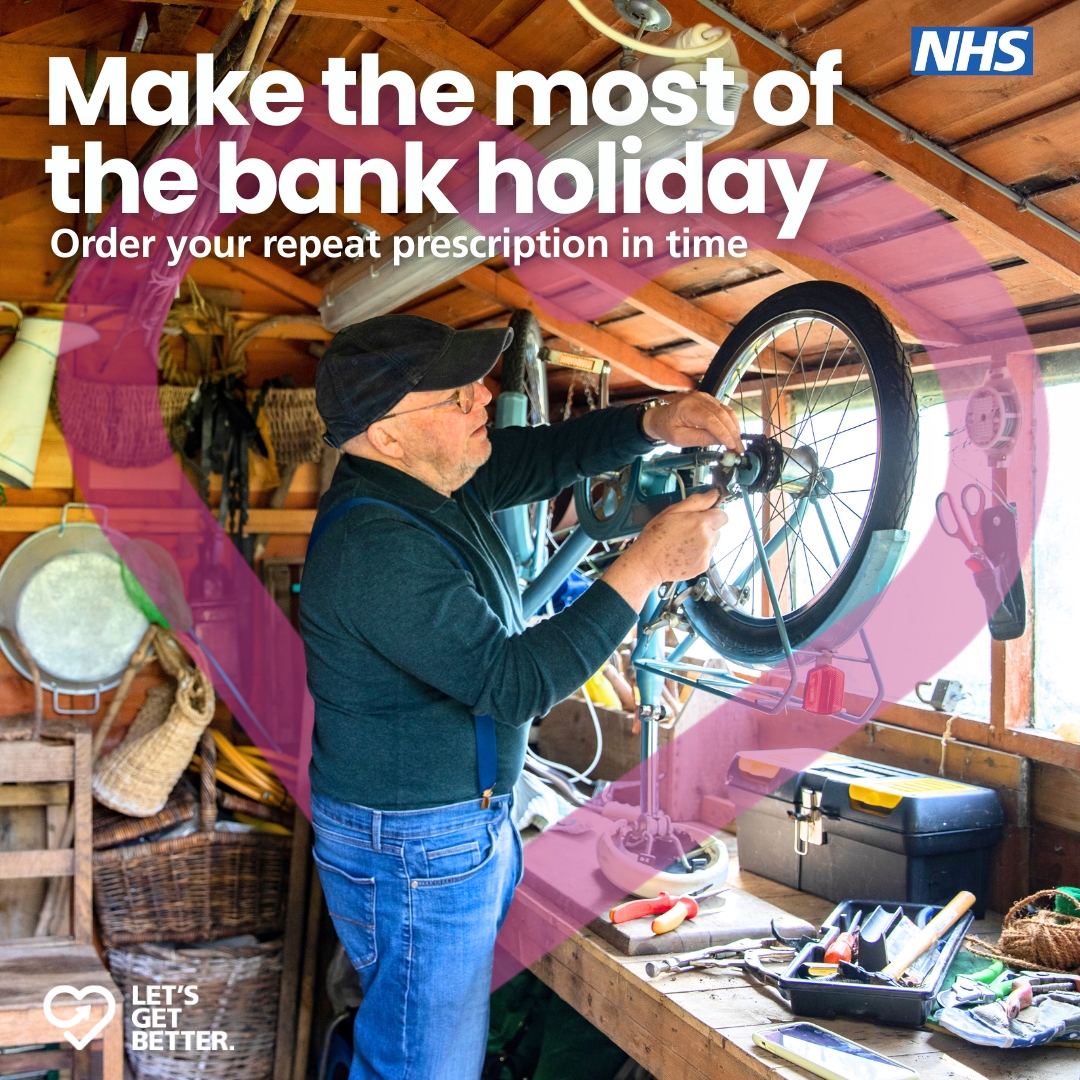 💊 If you take regular medication, make sure to order your repeat prescription in advance to avoid running out during the Bank Holiday weekend. ⏰

➡️ Use the NHS App or GP Online Services for a quick and easy order. 💻📱
