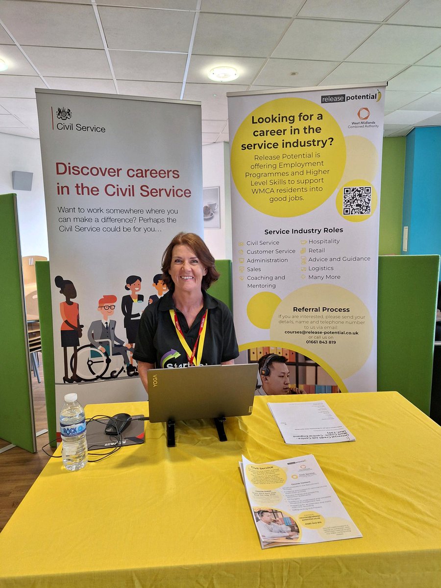 Release Potential (@r_potential) on Twitter photo Frances is out at the Coventry Youth Careers Fair today until 2pm!
If you're attending and would like to find out how our courses can help you make a start in the #CivilService, then please come and say hi, or get in touch!
๐ฒ - 01661 843819
๐ท - courses@release-potential.co.uk Frances is out at the Coventry Youth Careers Fair today until 2pm!
If you're attending and would like to find out how our courses can help you make a start in the #CivilService, then please come and say hi, or get in touch!
๐ฒ - 01661 843819
๐ท - courses@release-potential.co.uk