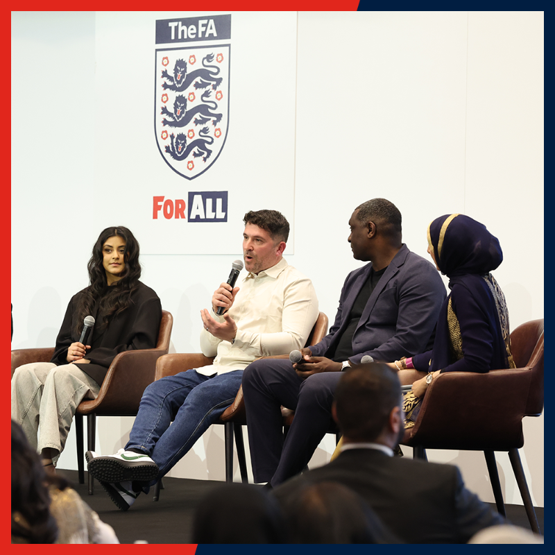 FA's tweet photo. 🏟️ Earlier this month, a special event to celebrate Eid was hosted at @WembleyStadium.

Former @England striker Emile Heskey was in attendance, along with thousands of worshippers from all major faiths ⤵️