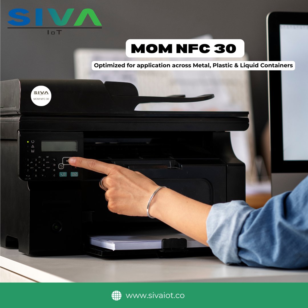 Designed for metal, plastic, and liquid containers, the MOM NFC 30 is ideal for office environments, enabling efficient appliance management through accurate tracking and data management.

#NFC30 #labels #tags #officeuse #offices #tech #sivaiot #iot #sivatech #siva_grp #sivagroup