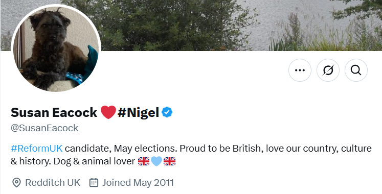 reformexposed's tweet photo. Susan Eacock (@SusanEacock), Reform UK candidate for Redditch South, Worcestershire.

Seriously @ReformParty_UK, how did you not pick this one up in your vetting?! https://t.co/YE5XaXWQsU
