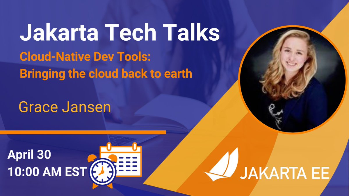 Jakarta EE (@jakartaee) on Twitter photo Join <a href="/gracejansen27/">Grace Jansen</a>ās live presentation on Cloud-Native Dev Tools: Bringing the cloud back to earth. Register here: hubs.la/Q03hsKb-0 #opensource #JakartaEE #CloudNativeJava Join <a href="/gracejansen27/">Grace Jansen</a>ās live presentation on Cloud-Native Dev Tools: Bringing the cloud back to earth. Register here: hubs.la/Q03hsKb-0 #opensource #JakartaEE #CloudNativeJava